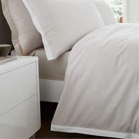 Seersucker Woven Stripe Duvet Set Natural