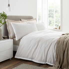 Seersucker Woven Stripe Duvet Set Natural