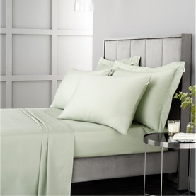 400 Thread Count Cotton Sateen Fitted Sheet Green