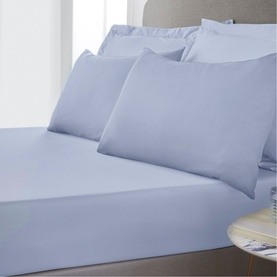 400 Thread Count Cotton Sateen Standard Pillowcase Pair Blue