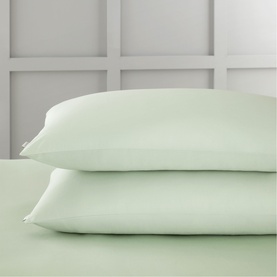 400 Thread Count Cotton Sateen Standard Pillowcase Pair Green