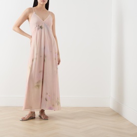 Ecru Flared Floral Dress