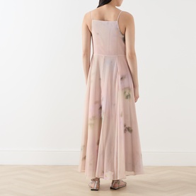 Ecru Flared Floral Dress
