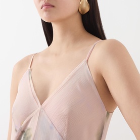 Ecru Flared Floral Dress