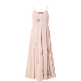Ecru Flared Floral Dress
