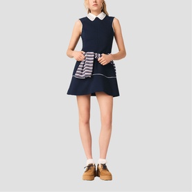 Embellished Collar Mini Shift Dress
