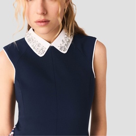 Embellished Collar Mini Shift Dress