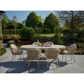 Alvin Oval Garden 7-Piece Dining Set Nature