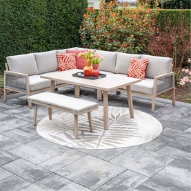 Anderson Garden Corner 3-Piece Dining Set Light Oak