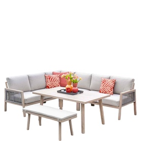 Anderson Garden Corner 3-Piece Dining Set Light Oak