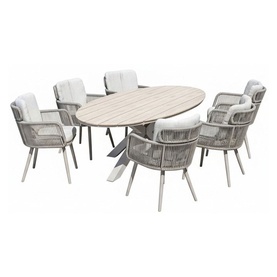 Annalise Garden 7-Piece Dining Set Taupe
