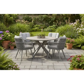 Annalise Garden 5-Piece Dining Set Taupe