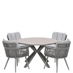 Annalise Garden 5-Piece Dining Set Taupe