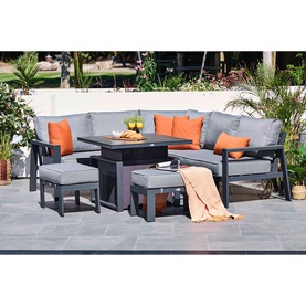 Costa Garden Corner 5-Piece Dining Set Charcoal