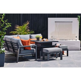 Costa Garden Corner 5-Piece Dining Set Charcoal