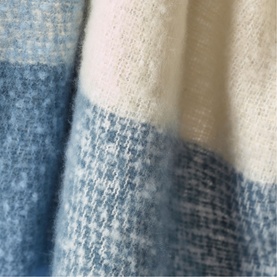 Faux Mohair Throw Blue