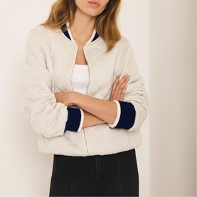 Diamond Quilted Bomber Jacket