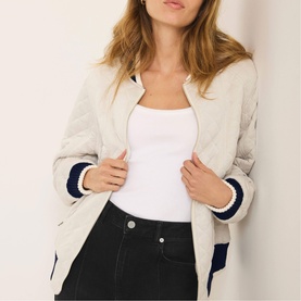 Diamond Quilted Bomber Jacket