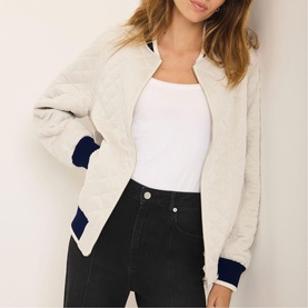 Diamond Quilted Bomber Jacket