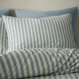 Woven Stripe Duvet Set Blue