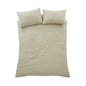 Woven Stripe Duvet Set Green
