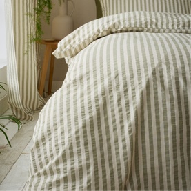 Woven Stripe Duvet Set Green