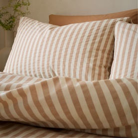 Woven Stripe Duvet Set Clay
