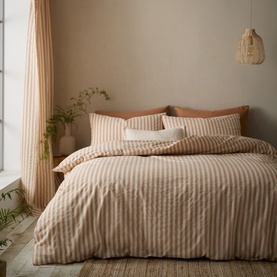 Woven Stripe Duvet Set Clay