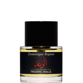 Fr&eacute;d&eacute;ric Malle Promise Eau de Parfum 50ml, clear glass bottle with black cap and gold Arabic script label
