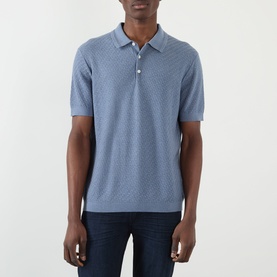 Kiko Textured-Knit Polo Shirt