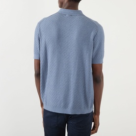 Kiko Textured-Knit Polo Shirt