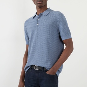 Kiko Textured-Knit Polo Shirt
