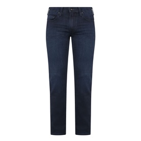 Paige Lennox Slim-Leg Jeans in Hastings dark-wash denim, five-pocket styling, tonal stitching, concealed fly, clean hems