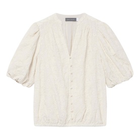 Ivory Textured Floral Blouse