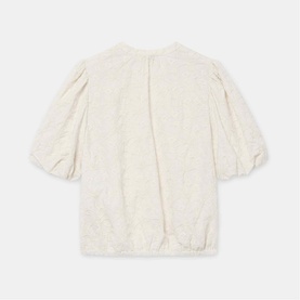 Ivory Textured Floral Blouse
