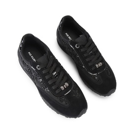 Lavender Beaded Lace-Up Trainers