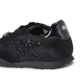 Lavender Beaded Lace-Up Trainers