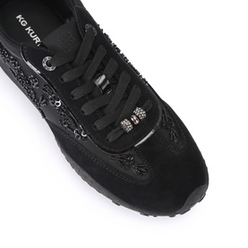 Lavender Beaded Lace-Up Trainers