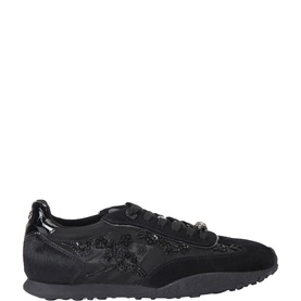 Lavender Beaded Lace-Up Trainers