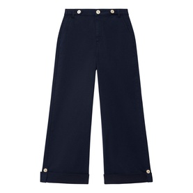 High-Rise Wide Leg Cropped Chinos