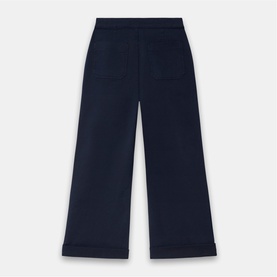 High-Rise Wide Leg Cropped Chinos