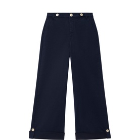 High-Rise Wide Leg Cropped Chinos