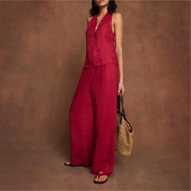 Linen Wide Leg Trousers