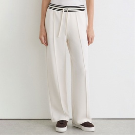 Verity Interlock Stripe-Waist Sweatpants