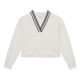 Verity Interlock Tipped Cropped Sweatshirt