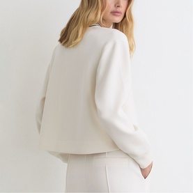 Verity Interlock Tipped Cropped Sweatshirt