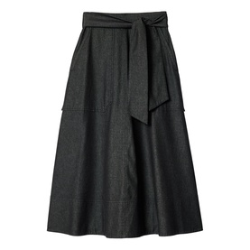Belted Chambray Skirt