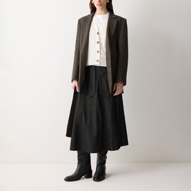 Belted Chambray Skirt