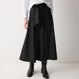 Belted Chambray Skirt