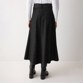 Belted Chambray Skirt